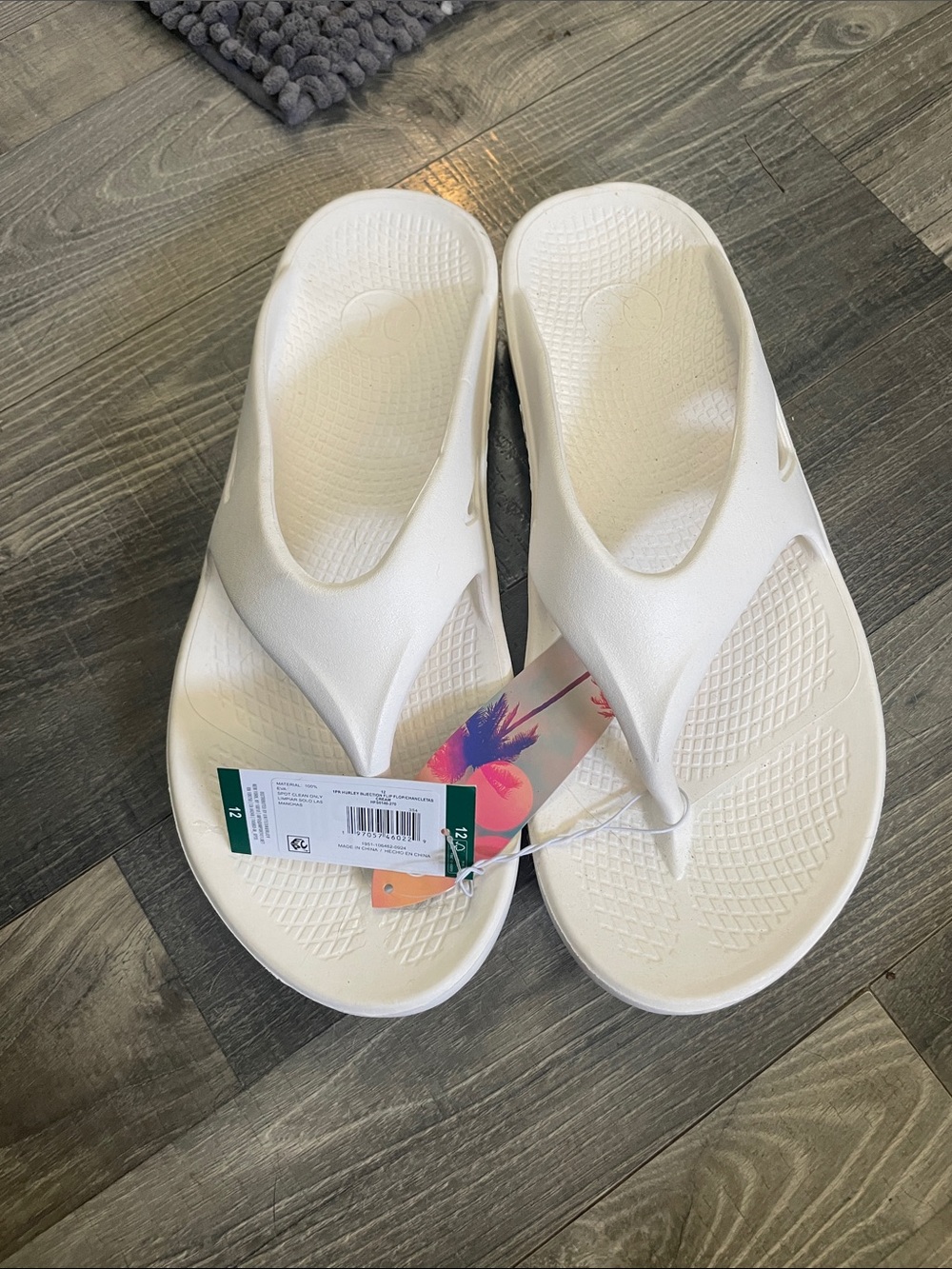 Hurley Men's White Foam Thong Sandals